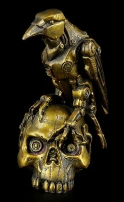 Steampunk Figur - Rabe Auf Totenkopf