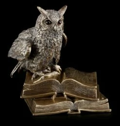 Weise Eule - Figur Sitzend Auf Büchern