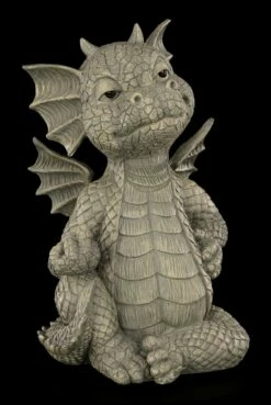 Gartenfigur - Ungezogener Drache Zeigt Mittelfinger
