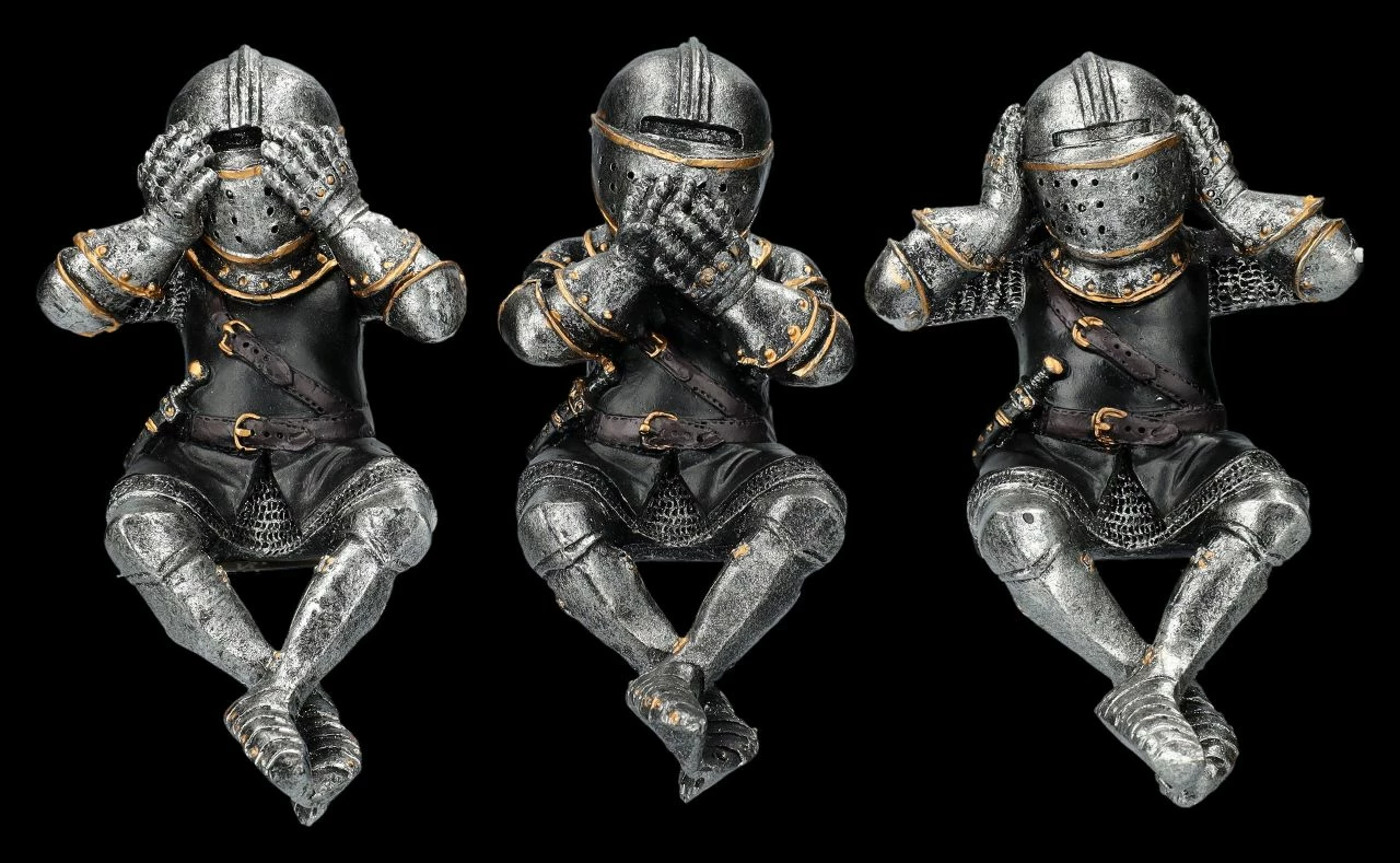Ritter Figuren Kantenhocker - Nichts Böses 3 Ritter Figuren Kantenhocker - Nichts Böses