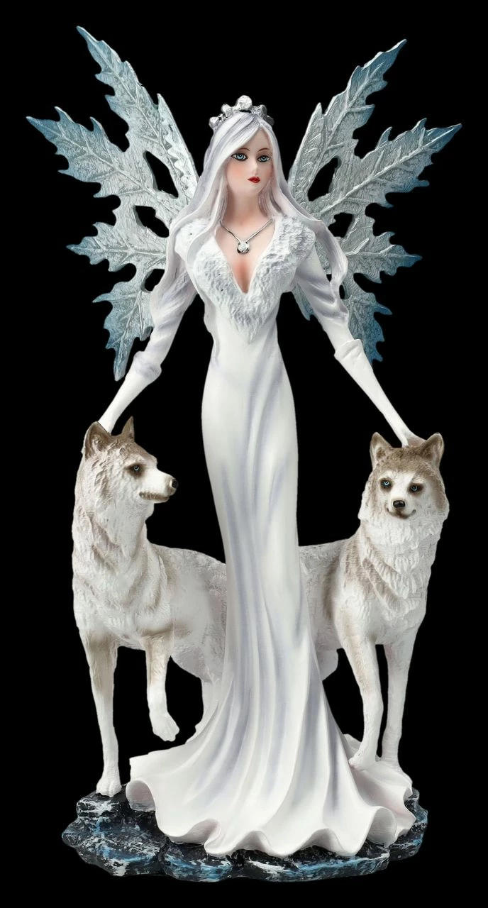 Elfen Figur - Maylea Mit Weißen Wölfen 3 Elfen Figur - Maylea Mit Weißen Wölfen