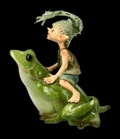 Pixie Kobold Figur Reitet Auf Frosch - Und Hopp....! -FIGUREN Verkäufe 2D FS14137 Ersatzfotos Pixie 814 076 5 1280x1280