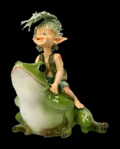 Pixie Kobold Figur Reitet Auf Frosch - Und Hopp....! -FIGUREN Verkäufe 2D FS14137 Ersatzfotos Pixie 814 076 9 1280x1280