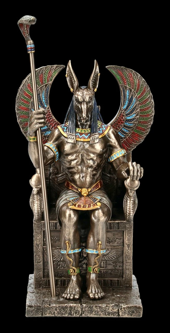 Anubis Figur Sitzend Auf Thron 4 Anubis Figur Sitzend Auf Thron – Bild 2