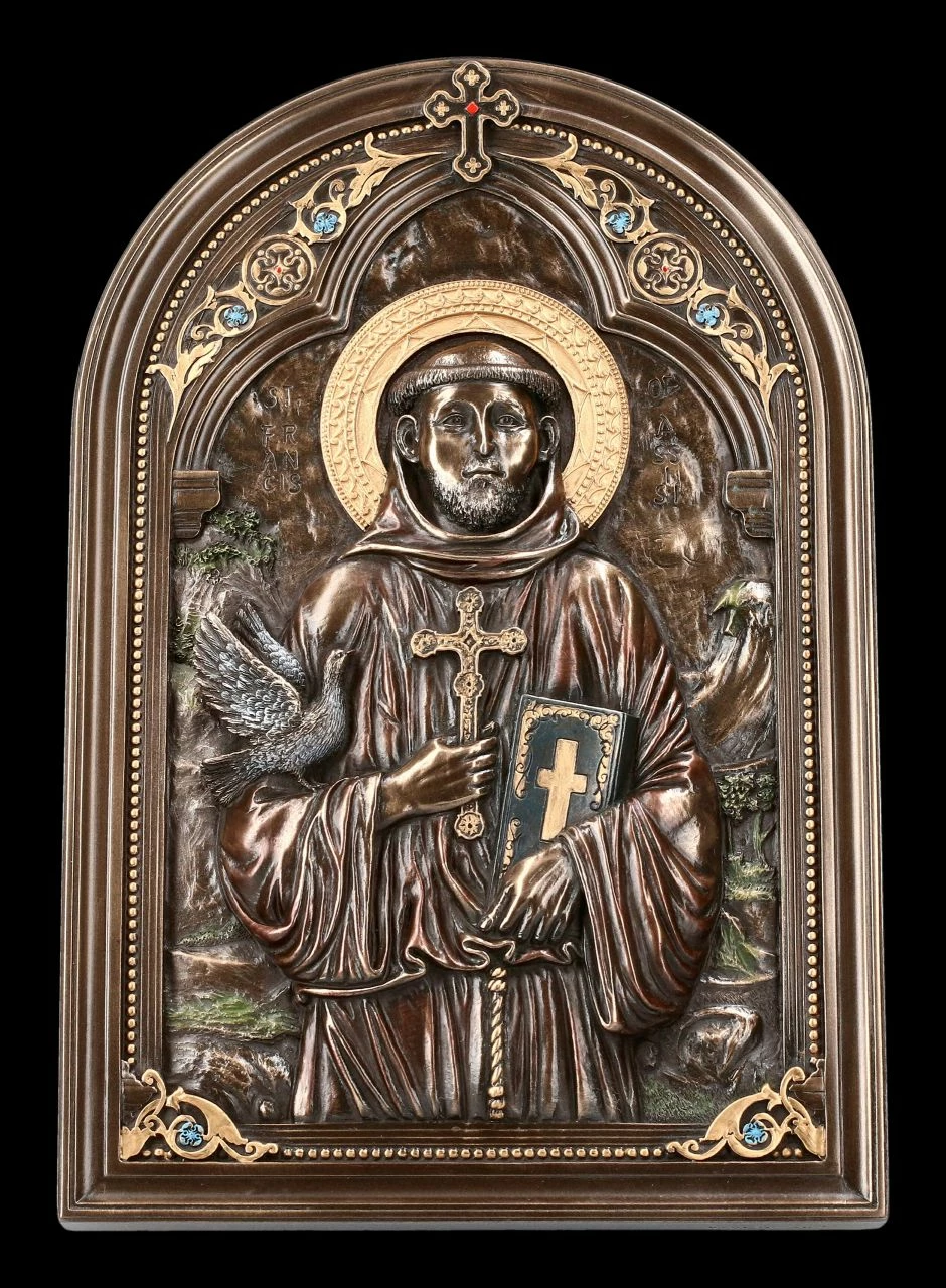 Wandrelief Ikone - Heiliger Franziskus 3 Wandrelief Ikone - Heiliger Franziskus