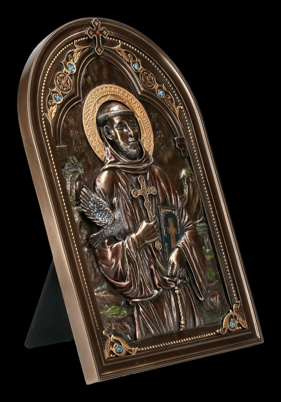 Wandrelief Ikone - Heiliger Franziskus 4 Wandrelief Ikone - Heiliger Franziskus – Bild 2