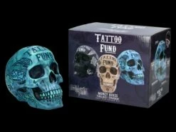 NEMESIS NOW Totenkopf - Tattoo Spardose - Blau 11 NEMESIS NOW Totenkopf - Tattoo Spardose - Blau -FIGUREN Verkäufe 2D FS21509 Totenkopf Tattoo Spardose blau 3 1280x1280