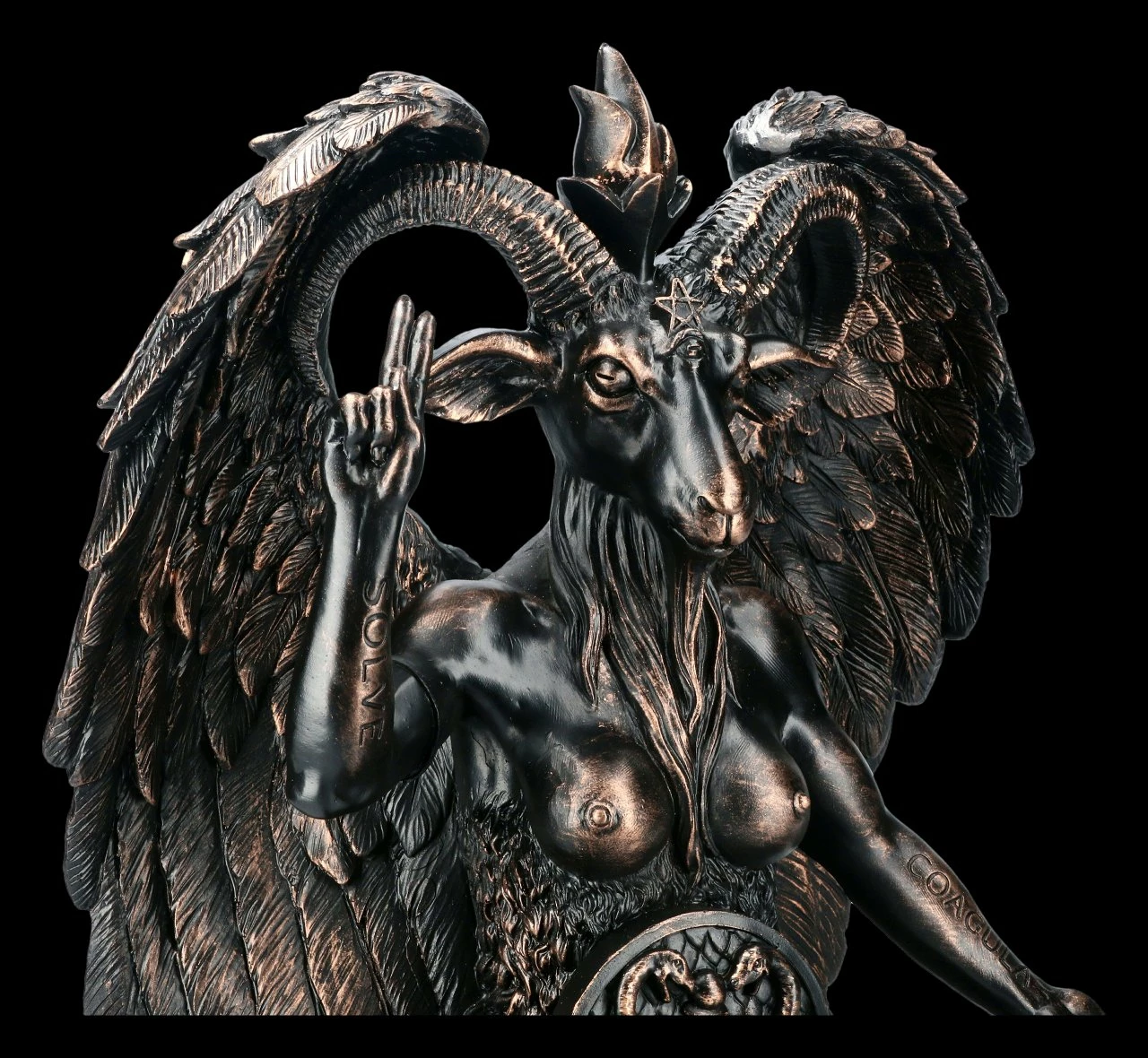 Große Baphomet Figur - Kupferfarben 8 Große Baphomet Figur - Kupferfarben – Bild 6