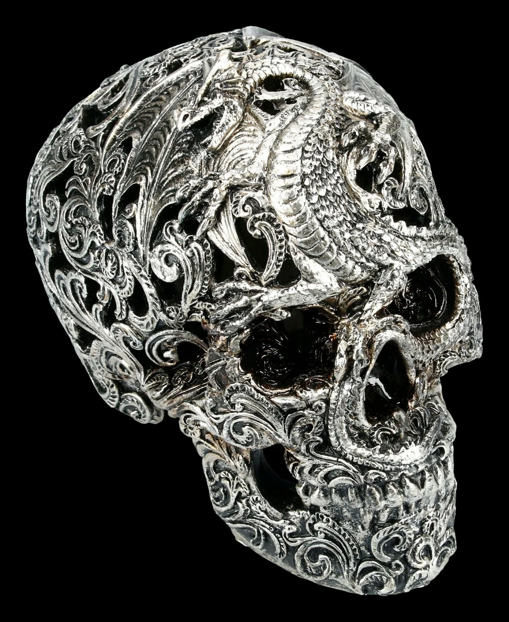 Totenkopf - Cranial Drakos - Silber 4 Totenkopf - Cranial Drakos - Silber – Bild 2