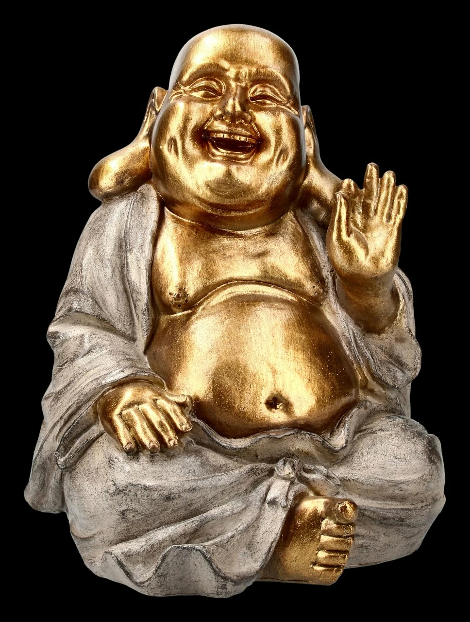 Lachende Buddha Figur Mit Erhobener Hand 3 Lachende Buddha Figur Mit Erhobener Hand