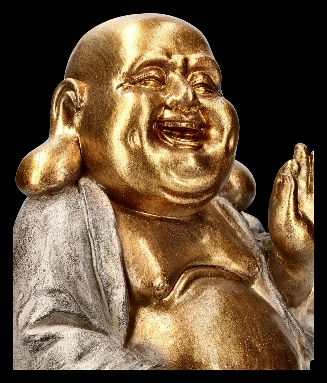 Lachende Buddha Figur Mit Erhobener Hand 8 Lachende Buddha Figur Mit Erhobener Hand – Bild 6