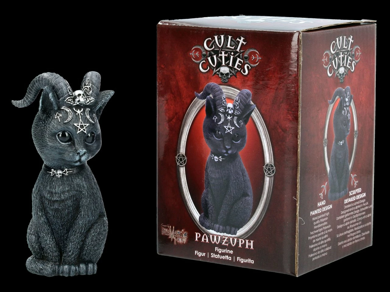NEMESIS NOW Okkulte Katzenfigur Mit Hörnern - Pawzuph 5 NEMESIS NOW Okkulte Katzenfigur Mit Hörnern - Pawzuph – Bild 3