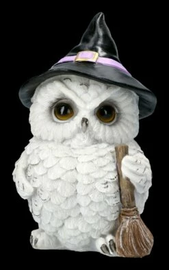 Eulen Figur Mit Hexenhut Und -Besen