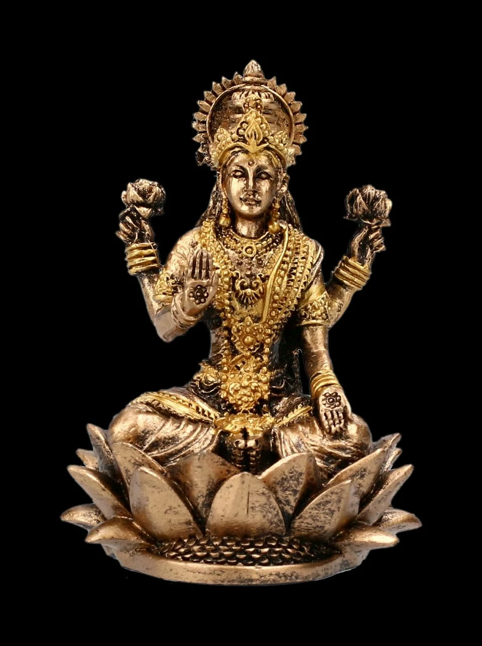 Kleine Lakshmi Figur Sitzend Auf Lotus 3 Kleine Lakshmi Figur Sitzend Auf Lotus