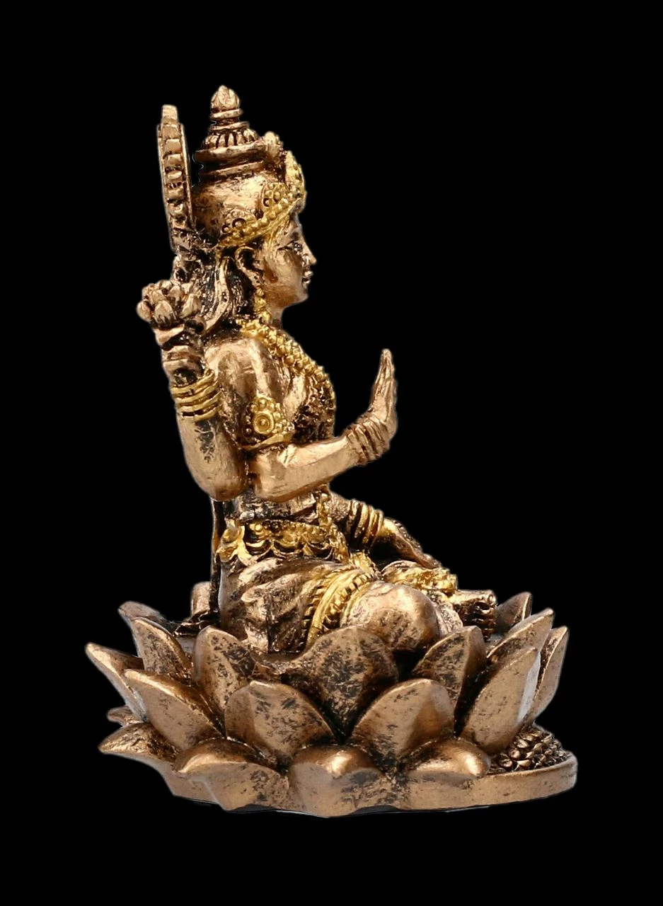 Kleine Lakshmi Figur Sitzend Auf Lotus 7 Kleine Lakshmi Figur Sitzend Auf Lotus – Bild 5