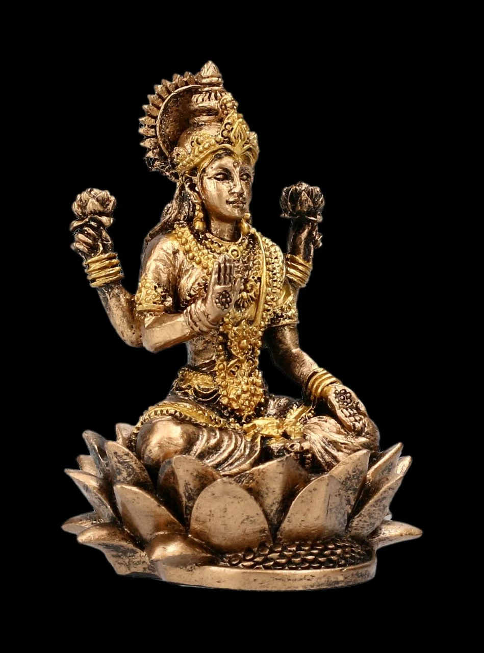 Kleine Lakshmi Figur Sitzend Auf Lotus 8 Kleine Lakshmi Figur Sitzend Auf Lotus – Bild 6