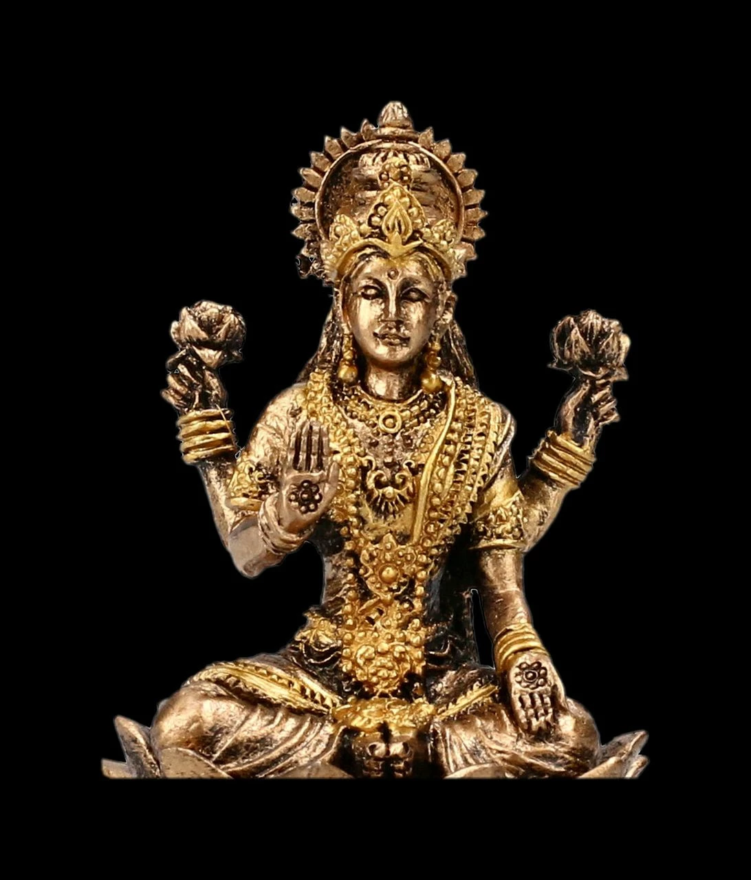 Kleine Lakshmi Figur Sitzend Auf Lotus 9 Kleine Lakshmi Figur Sitzend Auf Lotus – Bild 7