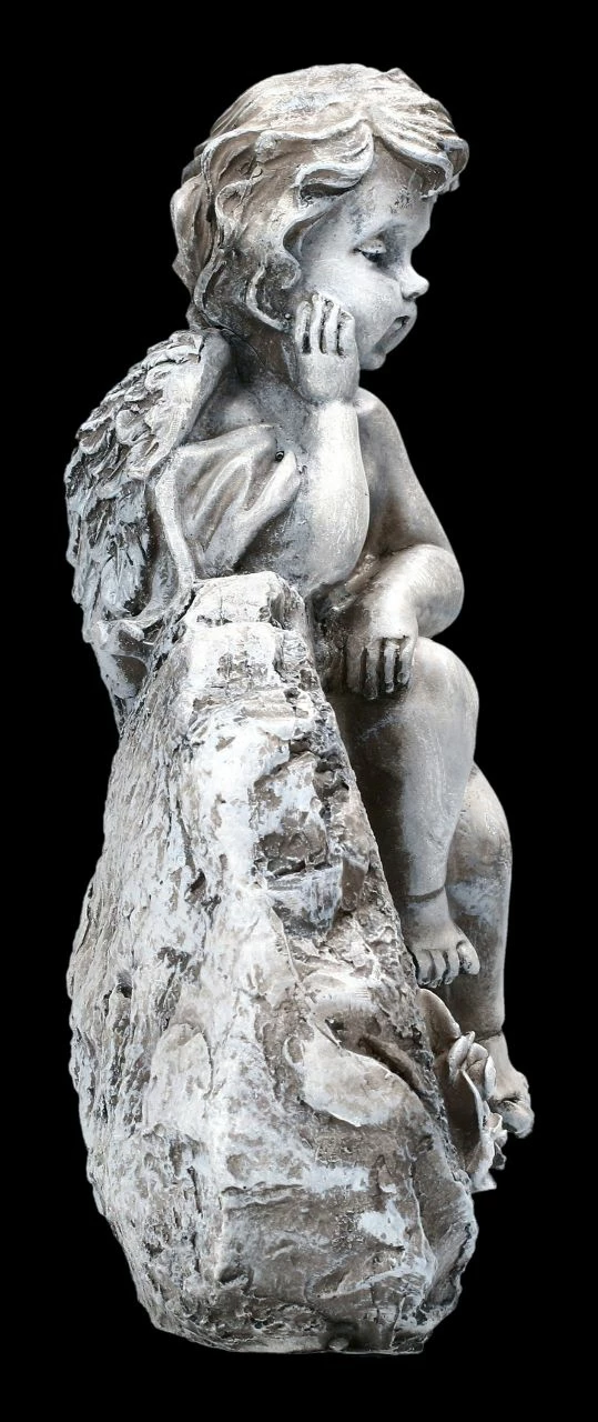 Grabengel Figur Grau - Wir Vermissen Dich 8 Grabengel Figur Grau - Wir Vermissen Dich – Bild 6