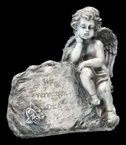 Grabengel Figur Grau - Wir Vermissen Dich