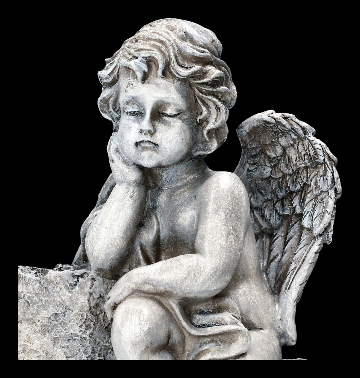 Grabengel Figur Grau - Wir Vermissen Dich 10 Grabengel Figur Grau - Wir Vermissen Dich – Bild 8