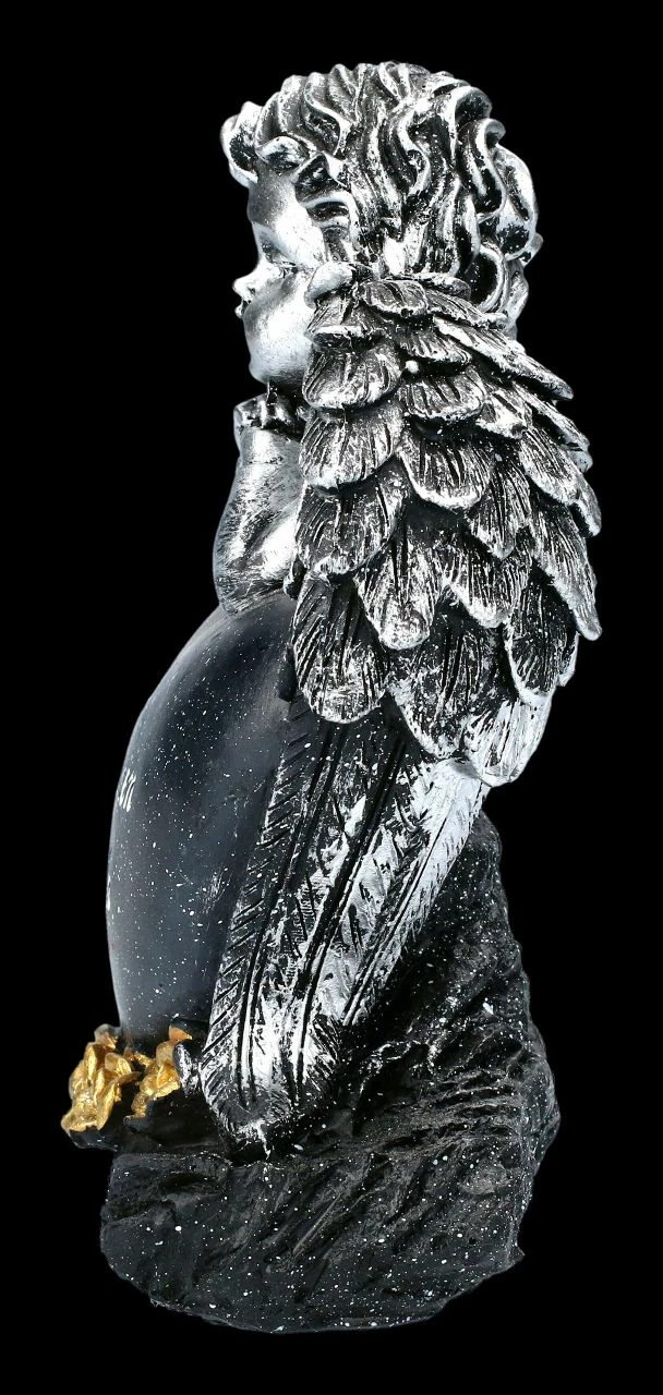 Grabengel Mit Schwarzem Herz - Wir Vermissen Dich 5 Grabengel Mit Schwarzem Herz - Wir Vermissen Dich – Bild 3