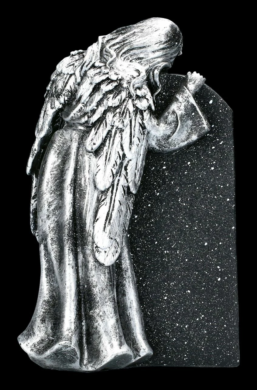 Grabengel Figur Silberfarben - In Stillem Gedenken 6 Grabengel Figur Silberfarben - In Stillem Gedenken – Bild 4