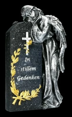 Grabengel Figur Silberfarben - In Stillem Gedenken