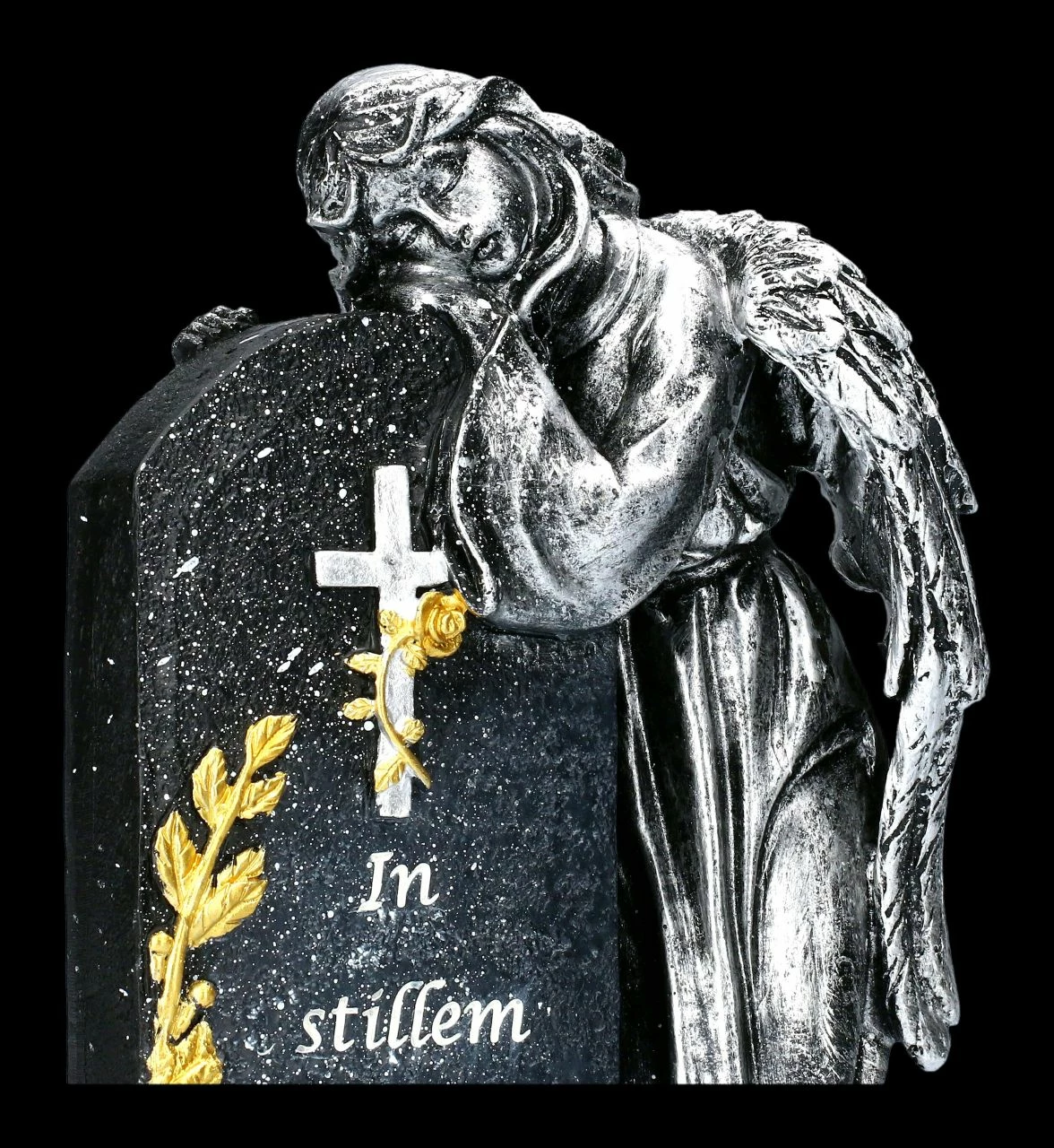 Grabengel Figur Silberfarben - In Stillem Gedenken 9 Grabengel Figur Silberfarben - In Stillem Gedenken – Bild 7