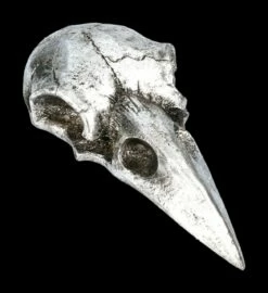 Handspiegel - Rabenschädel Silberfarben