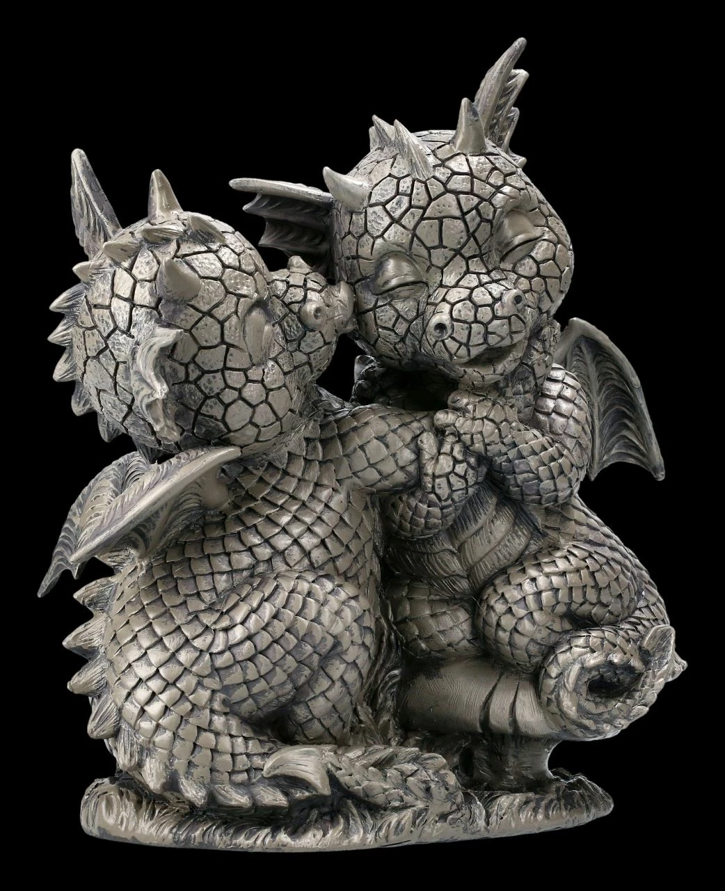 Gartenfigur - Drachen Liebespaar Küsschen 4 Gartenfigur - Drachen Liebespaar Küsschen – Bild 2