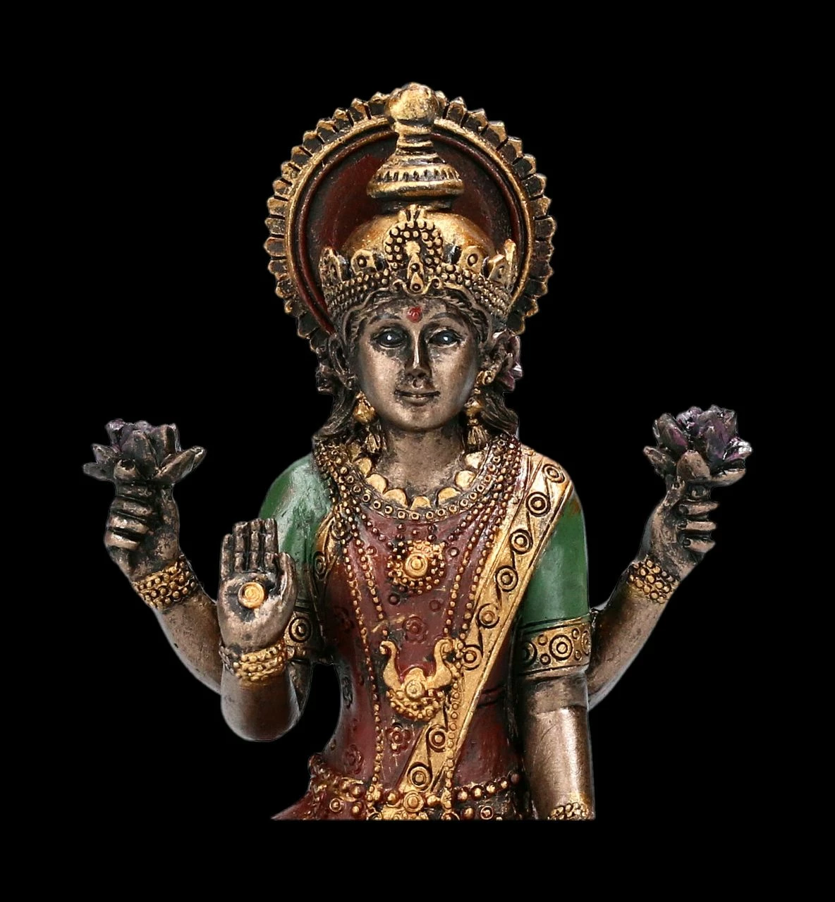 Lakshmi Figur Auf Lotusblüte Klein 9 Lakshmi Figur Auf Lotusblüte Klein – Bild 7