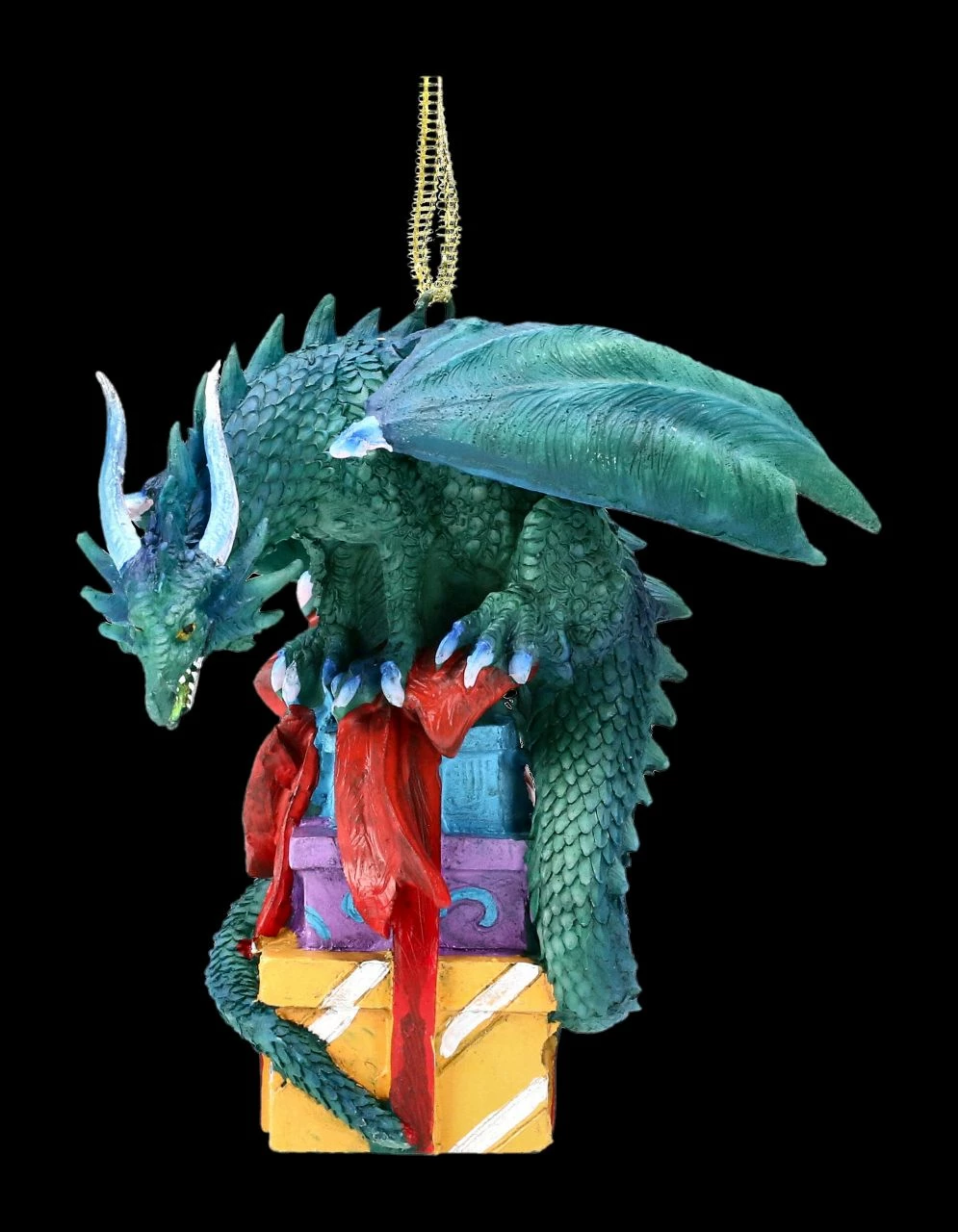 Christbaumschmuck - Weihnachts-Drache Mit Geschenken 4 Christbaumschmuck - Weihnachts-Drache Mit Geschenken – Bild 2