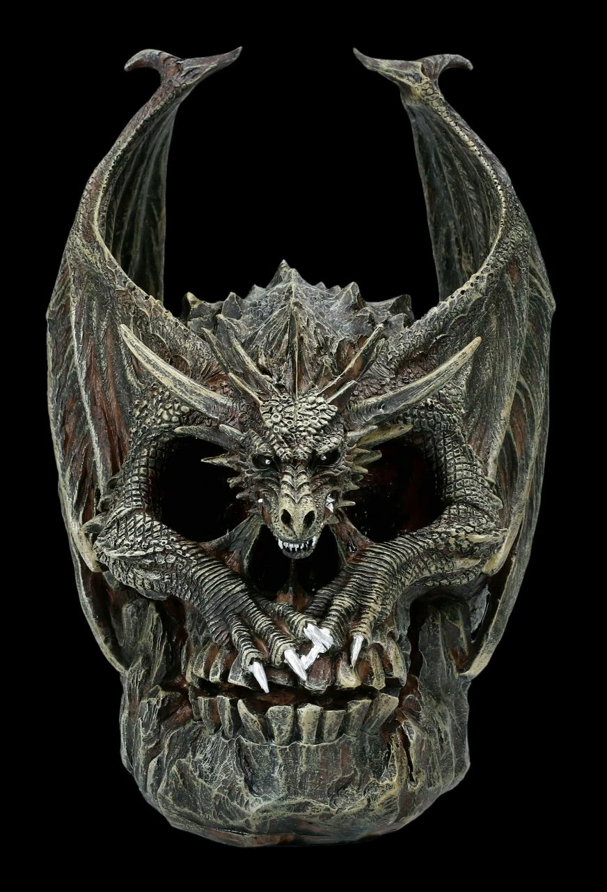 Spiral Drache Auf Totenkopf - Draco Skull 3 Spiral Drache Auf Totenkopf - Draco Skull