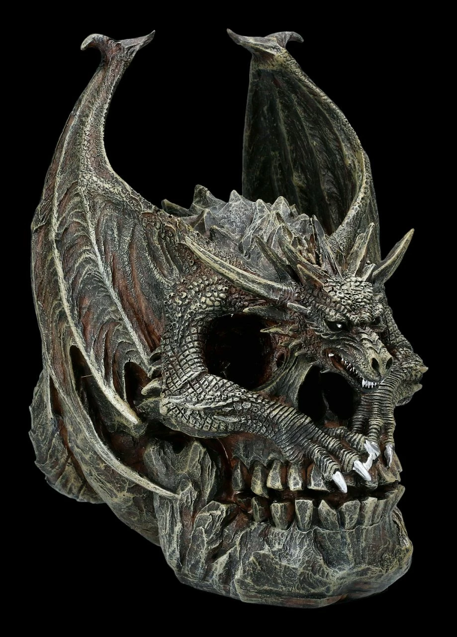 Spiral Drache Auf Totenkopf - Draco Skull 4 Spiral Drache Auf Totenkopf - Draco Skull – Bild 2