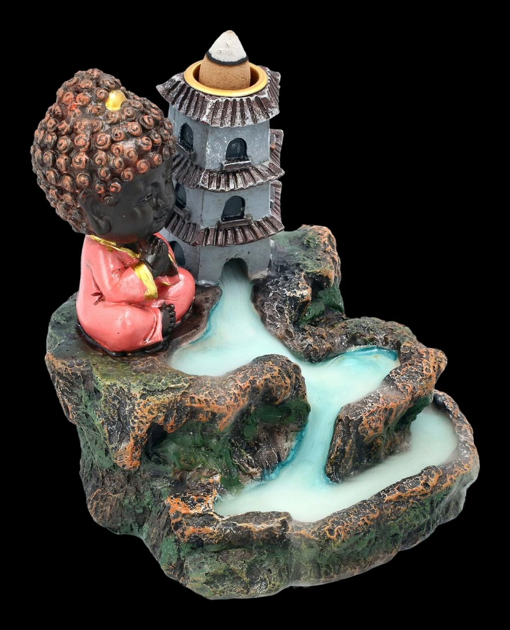 Backflow Räucherkegelhalter - Buddha Zen Tempel 8 Backflow Räucherkegelhalter - Buddha Zen Tempel – Bild 6