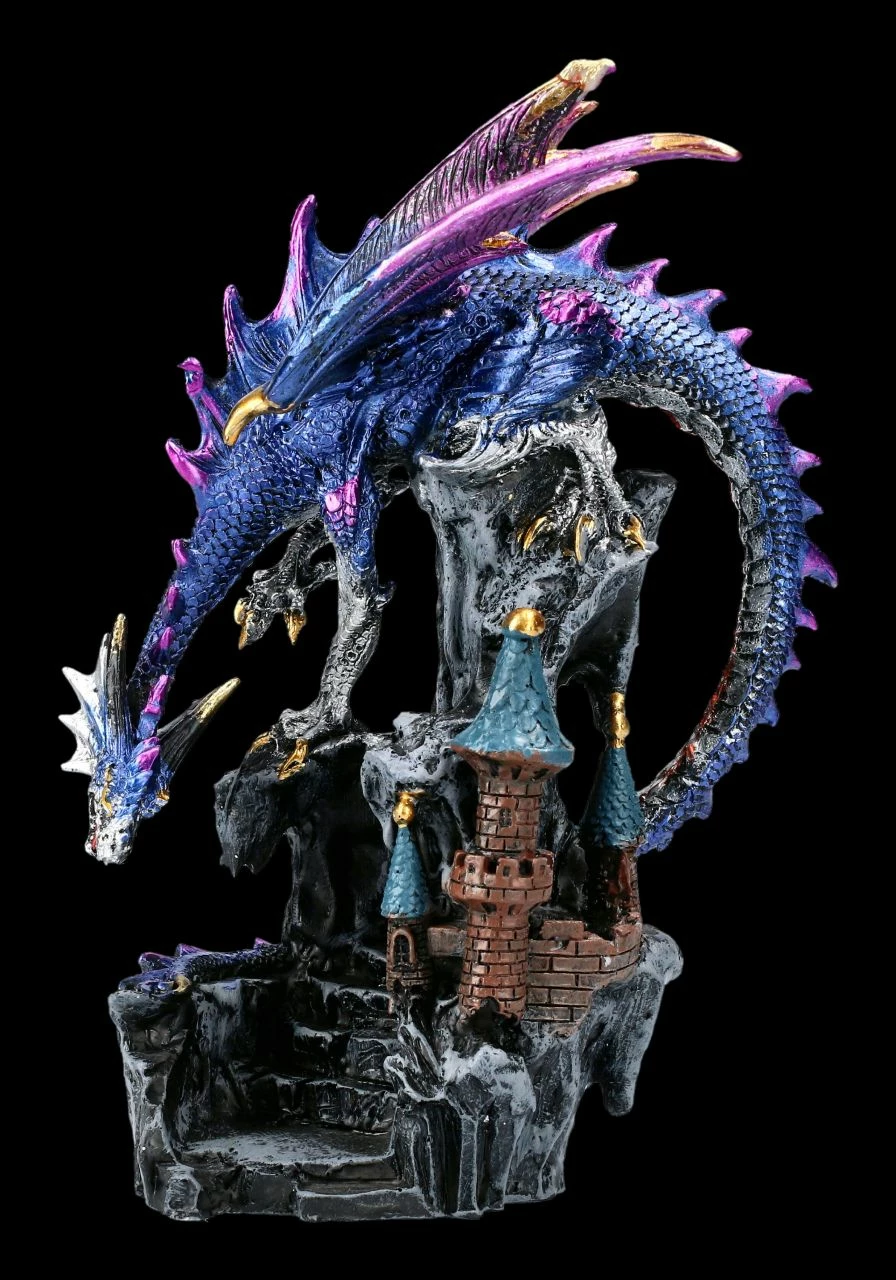 Drachen Figur Auf Burg - Blauer Terror 4 Drachen Figur Auf Burg - Blauer Terror – Bild 2