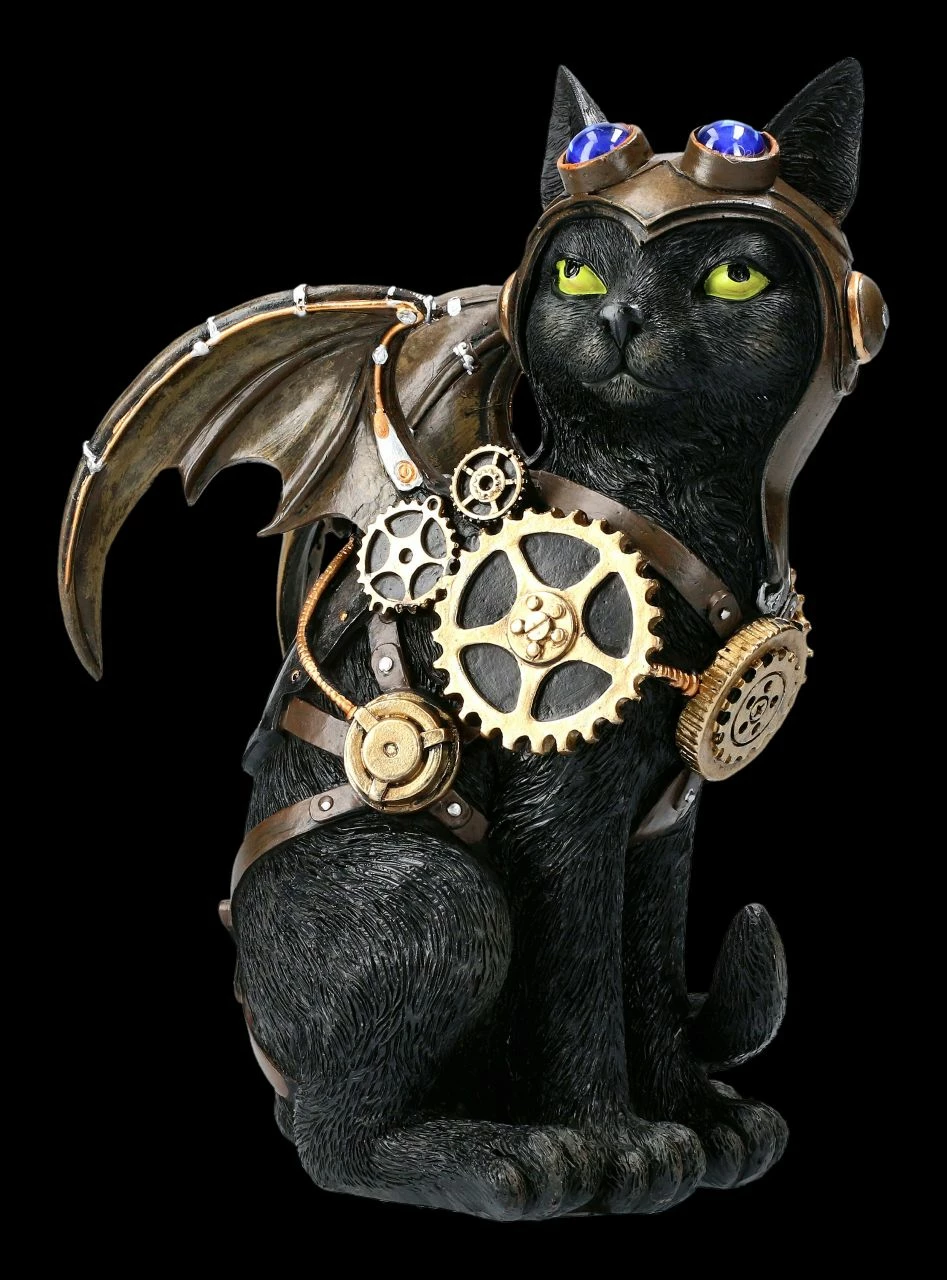 Katzen Figur - Steampunk Feline Flight 5 Katzen Figur - Steampunk Feline Flight – Bild 3