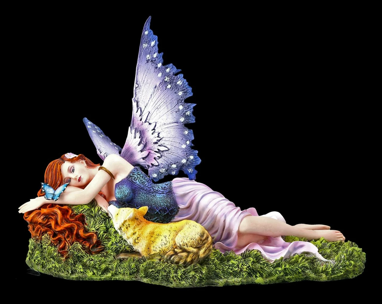 Elfen Figur - Foxy Liegend Mit Fuchs 3 Elfen Figur - Foxy Liegend Mit Fuchs