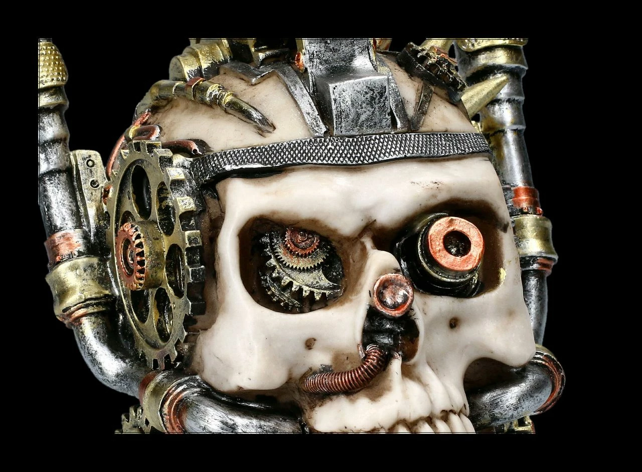 Totenkopf Steampunk Schatulle - Metal Head 10 Totenkopf Steampunk Schatulle - Metal Head – Bild 8