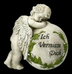 Grabengel Figur Mit Kugel - Ich Vermisse Dich