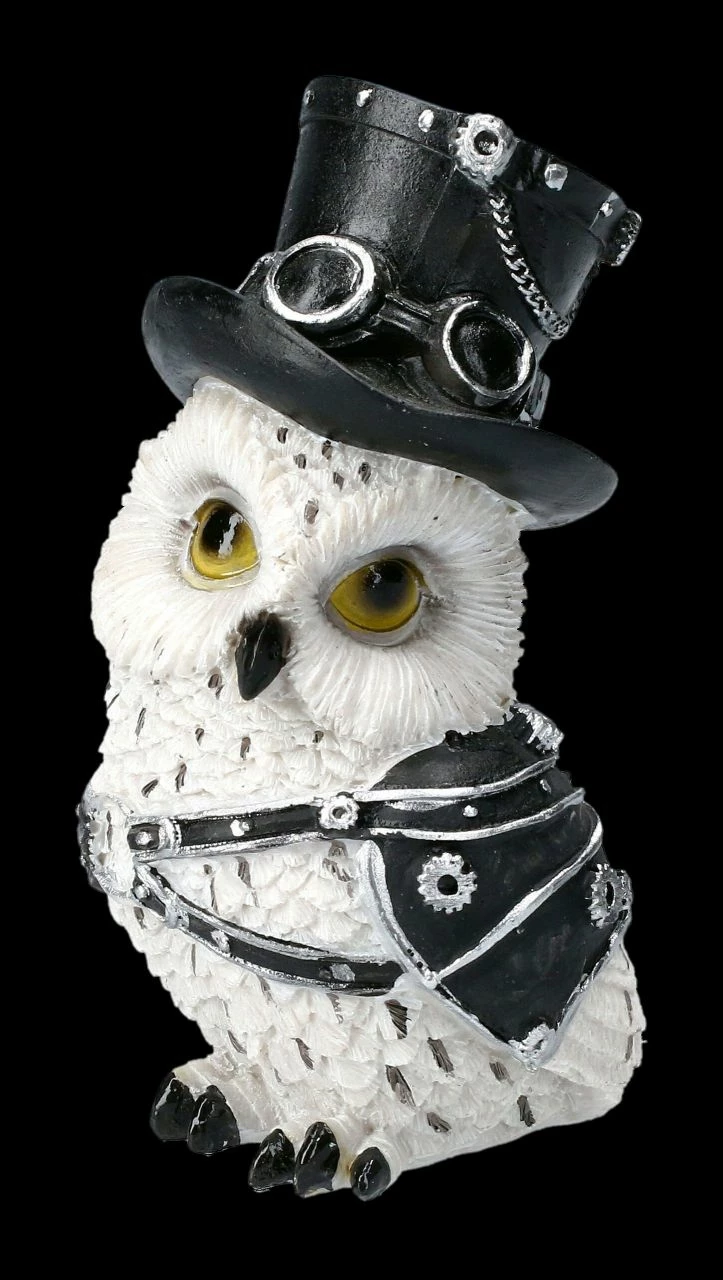 Schneeeulen Figuren Set - Fliegerhaube & Zylinder 7 Schneeeulen Figuren Set - Fliegerhaube & Zylinder – Bild 5