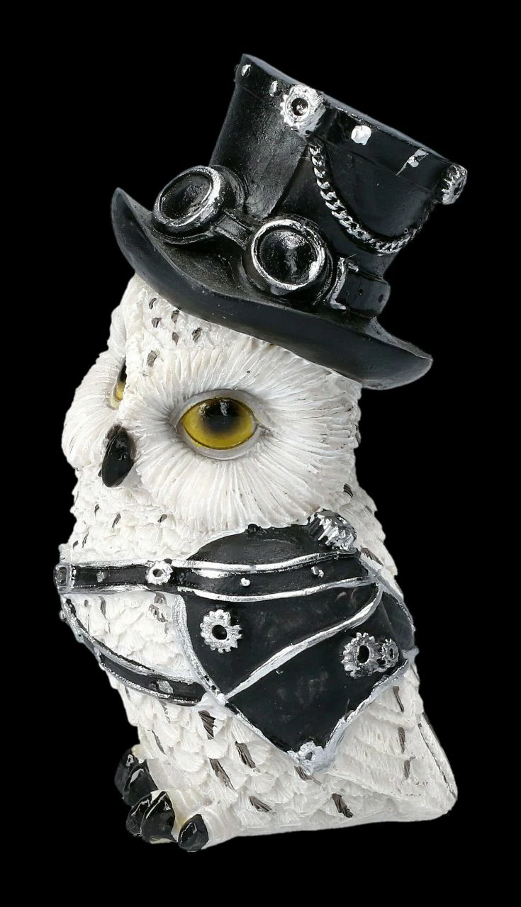 Schneeeulen Figuren Set - Fliegerhaube & Zylinder 8 Schneeeulen Figuren Set - Fliegerhaube & Zylinder – Bild 6