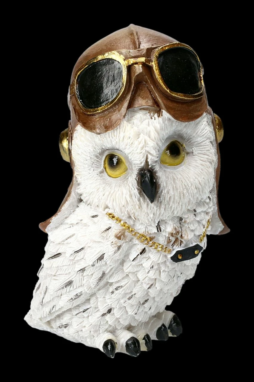 Schneeeulen Figuren Set - Fliegerhaube & Zylinder 9 Schneeeulen Figuren Set - Fliegerhaube & Zylinder – Bild 7