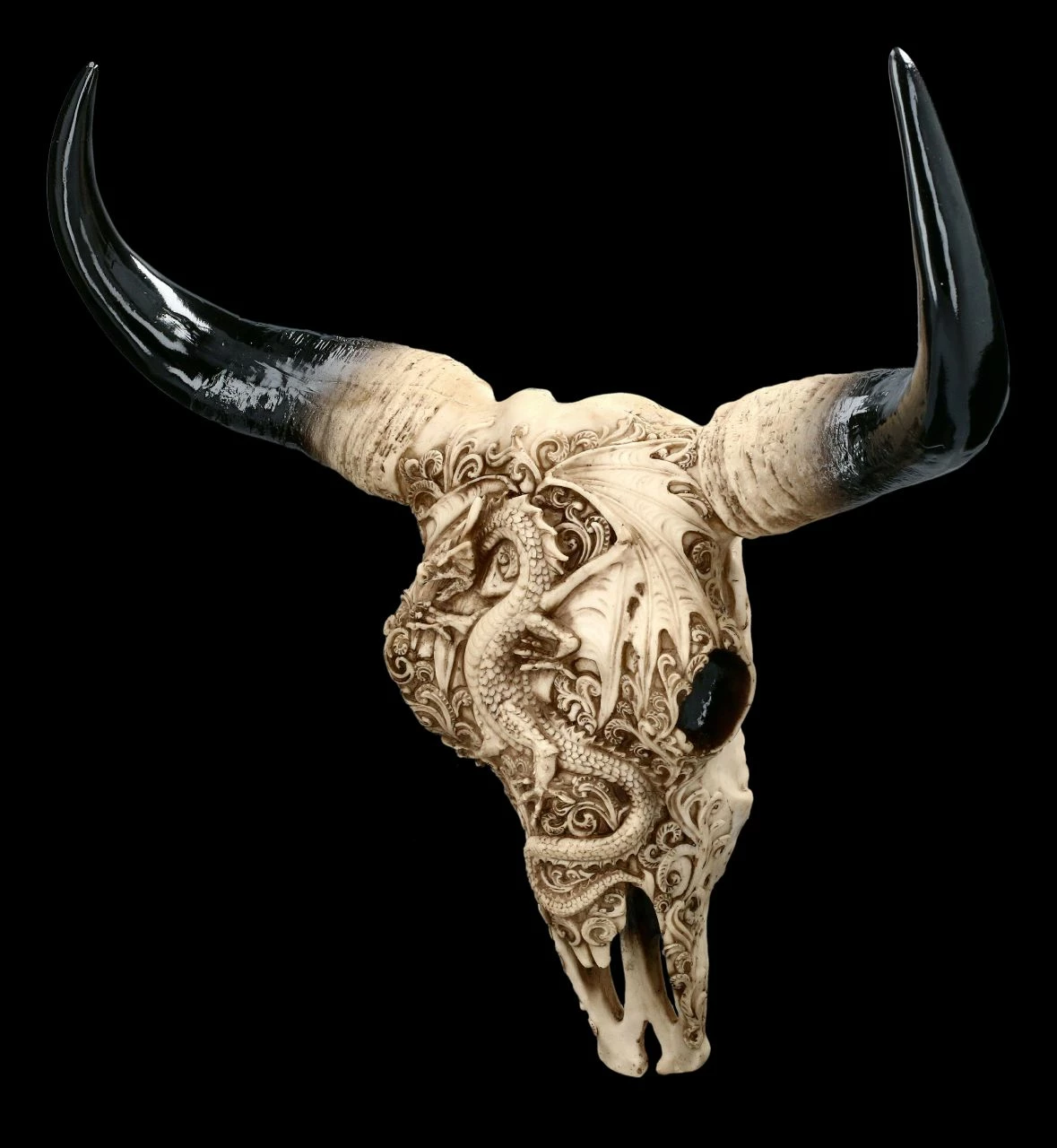 Wandrelief Stier Schädel - Drachenmotiv Groß 5 Wandrelief Stier Schädel - Drachenmotiv Groß – Bild 3