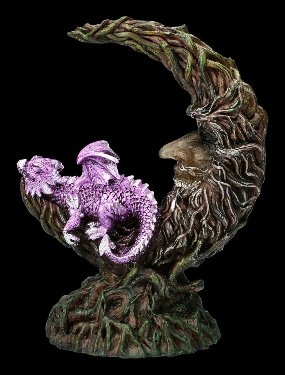 Drachen Figur Schläft Auf Mond - Amethyst Slumber LED 3 Drachen Figur Schläft Auf Mond - Amethyst Slumber LED