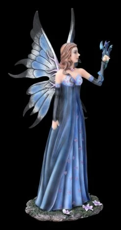 Elfenfigur - Rebecca Mit Blauem Kleid Und Drache -FIGUREN Verkäufe 2D FS23479 Elfenfigur Rebecca mit blauem Kleid und Drache 6 1280x1280