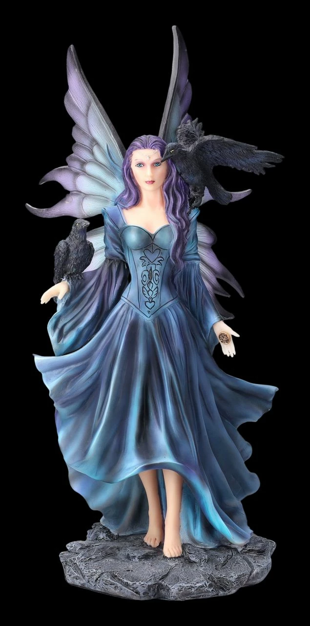 Elfenfigur - Mystische Aurora Mit Raben 3 Elfenfigur - Mystische Aurora Mit Raben