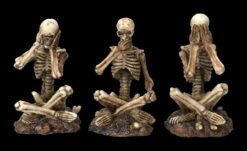 Skelett Figuren Sitzend 3er Set - Nichts Böses