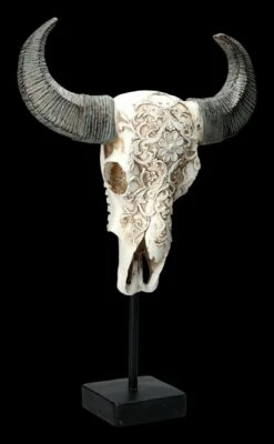Bullen Totenkopf - Verziert Mit Ständer 10 Bullen Totenkopf - Verziert Mit Ständer -FIGUREN Verkäufe 2D FS23525 Bullen Totenkopf mit Verzierungen und St nder 5 1280x1280