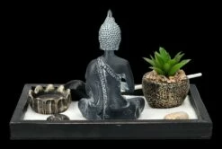 Buddha Figur Mit Zen Garten Schwarz-grau -FIGUREN Verkäufe 2D FS23529 Buddha Figur mit Zen Garten schwarz grau 3 1280x1280